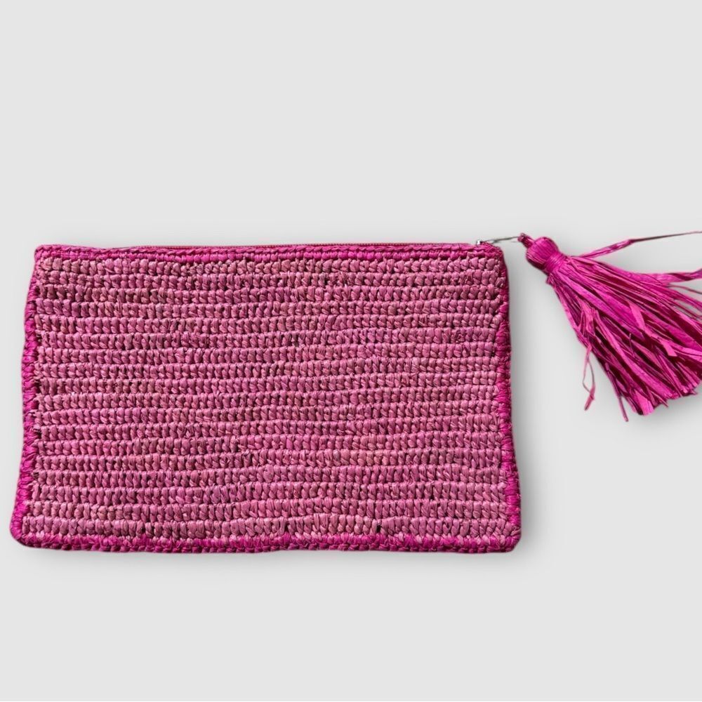 Mar Y Sol Woven Cosmetic Clutch with Tassel